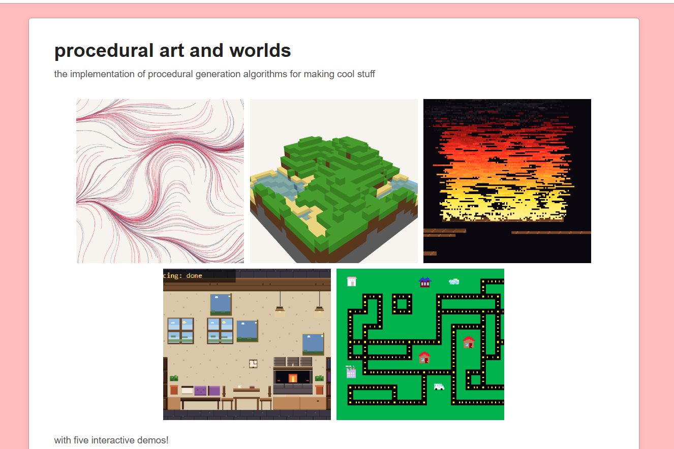 Procedural Art and Worlds